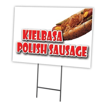 Signmission Kielbasa Polish Sausage Yard & Stake outdoor plastic coroplast window, 1824-Kielbasa Polish Sausage C-1824-DS-Kielbasa Polish Sausage